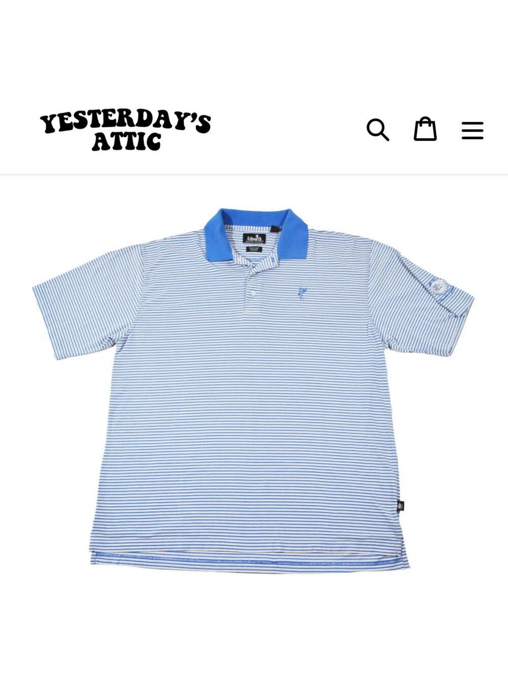 Vintage Ashworth The Hills Member Guest Golf Course Stripe BluePolo Size X-Large